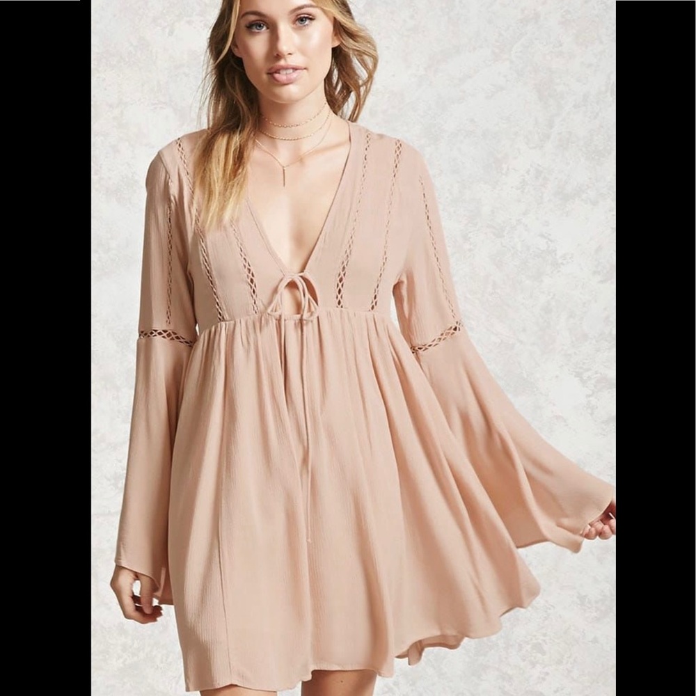 Forever 21 contemporary bell sleeve dress